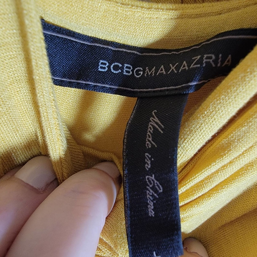 BCBG Max Azria Dress L Yellow NWT Ritz Bamboo Stretch New - Picture 5 of 11